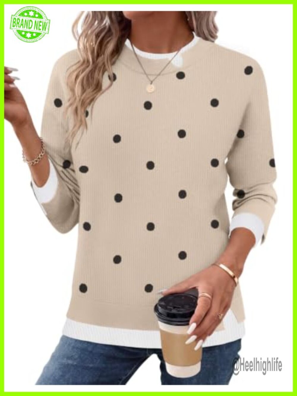 Womens Crewneck Long Sleeve Pullover Sweater Knit Patchwork Top
